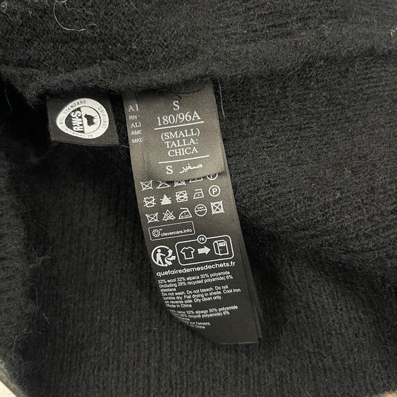 all saints  amore heart print crewneck sweater black/ grey size Small S B4 - Picture 4 of 6